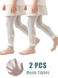 2 PCS Girls' Kids'tights Anti-Mosquito baby Leggings - Breathable Mesh, Lightweight Design, Perfect for Dance, School & Outdoor Activities