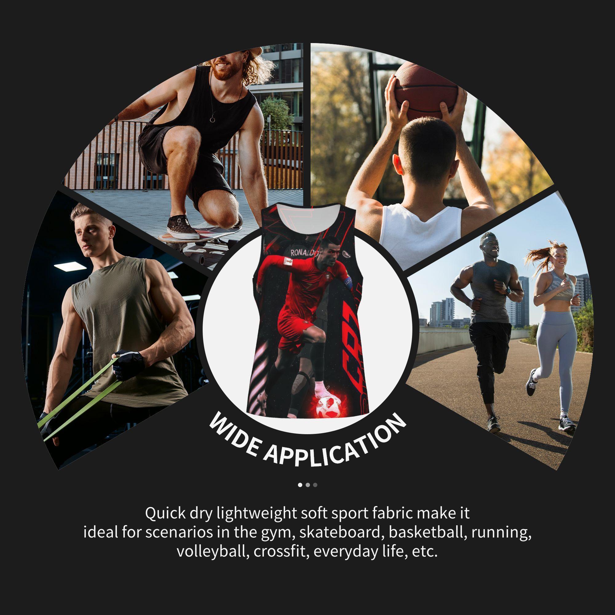 Cristiano Ronaldo #7 Portugal Fire Edition Graphic Sleeveless Tank Top for Men Men's Ronaldo Football Fire Graphic Muscle Shirt | Breathable Summer Sports Vest