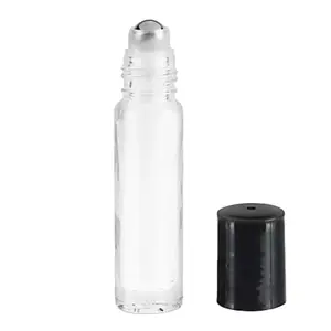 Amber White Body Oil Perfumes - 10ml Roll-On Bottle with Black Cap for Fragrance Lovers
