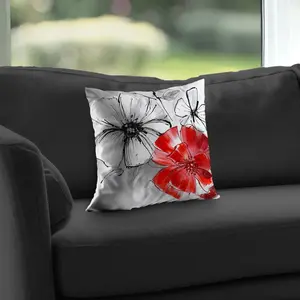 360 Stand Floral Print Poly Twill Throw Pillow - 14x14 in, Twill Weave, Plush Insert Included, Home Decor Accent Pillow