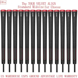 Velvet Align Golf Grip 13Pcs - Raised Ridge Golf Grip for Tour Golf Clubs Golf Accessories