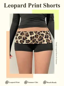 Summer Leopard Print Low Waist Shorts, Sexy Slim-Fit Hot Pants, Nightclub Party, Trendy Ladies' Fashion Apparel