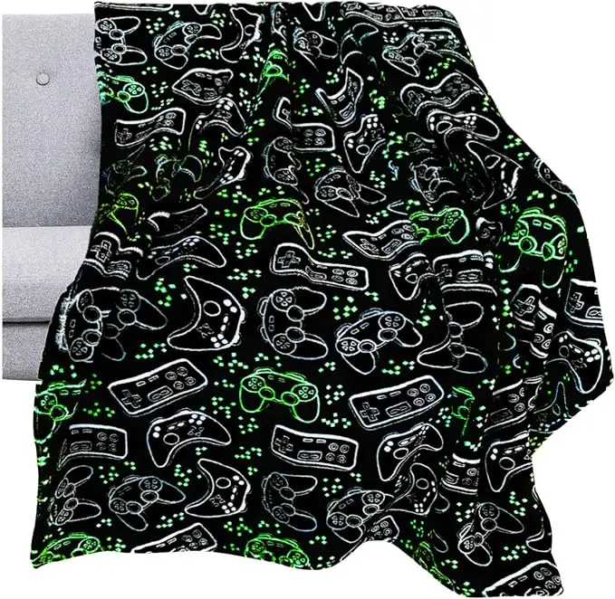Tstars Video Game Blanket for Kids - Gamer Throw Blankets for Boys - Gift for Teens Youth Gaming Fans 50 in X 60 in