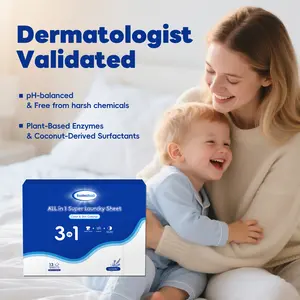 3 in 1 Multifunctional Laundry Detergent Sheets 13 Loads with Fresh Scent, based, No Plastic Jugs Travel Friendly, Ultra Concentrated - Mix Colored with Whites Detergent Softener & Color Catcher laundry detergent cleaning supplies and tools