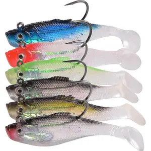 Soft Fishing Lures Swimbait Jig Heads Paddle Tail Swim  Pre-Rigged Swimbaits with Weighted Hooks Crankbait Swim Shad Lures Swim Baits for Bass Trout Walleye Fishing Saltwater Freshwater