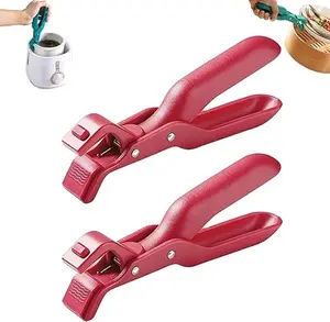 Hot Plate Grippers, Hot Plate Gripper Lifters Tongs, Multi-function Anti-Scald Bowl Clip, Silicone Non-slip Hot Dish Plate Holder, Kitchen Utensil for Bowls,Pans,Dishes (Red-2pcs) heavy duty rust resistant indoor outdoor home camping squeeze