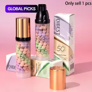 3-In-1 Color Correcting Primer SPF 50, Brightening Oil Control Moisturizer Cream, Long-Lasting Makeup Base for Flawless Skin Tone