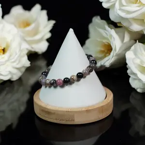 Watermelon Tourmaline Beaded Crystal Bracelet | Natural Crystal Gemstone Bracelet natural crystal