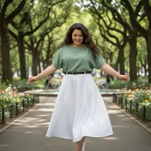 MIDI Skirt - White Midi Skirt for Women, Casual Style, Comfortable Fit, Perfect for All Seasons