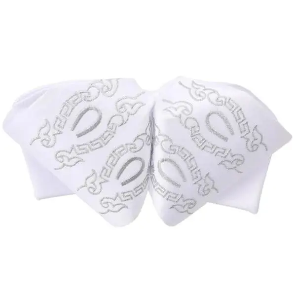 Moño Charro White Diamond Blanco con Plata