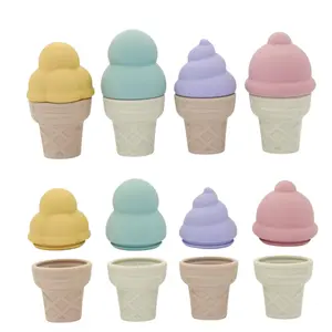 Silicone Bath Toys 4-Pack - Cleanable Silicone Montessori Toys - Baby Bath Toys - Bath Toys Dishwasher-Safe - Toddler Tub Toys - Baby Bath Essentials