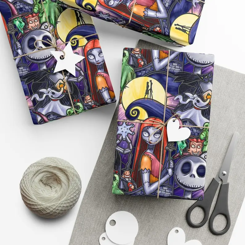 Gift Wrap Papers, Spooky Nightmare Before Christmas wrapping paper, Unique gift wrapift wrap Gift Wrap Papers, Spooky Nightmare Before Christmas wrapping paper, Unique gift wrapift wrap