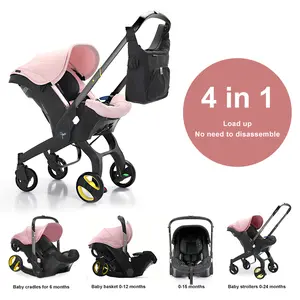(No Base)Baby Stroller with Free Bag ,NewbornStroller,Foldable Stroller Legs,Equipped with ChestClip,One-Click Contraction Function,Alloy MetalMaterial,4-wheel Travel Toddler Stroller