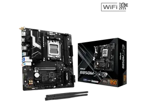 ASRock B850M-X WiFi R2.0 AM5 AMD B850 SATA 6Gb/s USB 3.2 Dual Graphics Outputs RGB Micro ATX Motherboards-AMD
