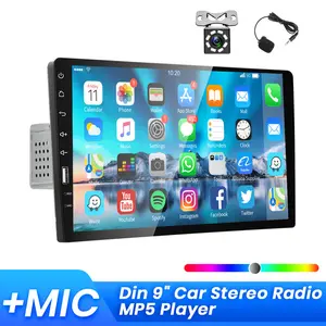 Rimoody 9 Inch Single Din HD Touch Screen Car Stereo with Bluetooth, Backup Camera, FM MP5 Player, Car Audio Receivers & External Microphone Support