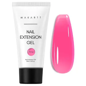 Makartt Poly Nail Gel 50ML - Gel Builder for Nail Extension, Dark Hot Pink-not include nail form, 3D DIY Hard Gel Manicure, Natural-Looking Nail Strengthener - Polish