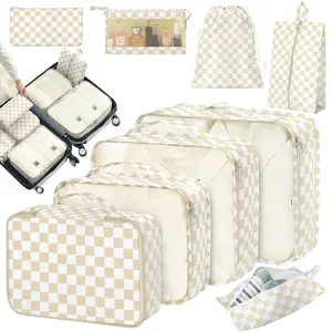 8 Set Packing Cubes for Suitcases,Packing Cube with Shoe, Cosmetics, Clothing, Travel Storage Packing Cubes, Luggage Organizer Bags, Travel Essential Storage Bags for Toiletries & Underwear, Travel Organization Pouch for Women & Men
