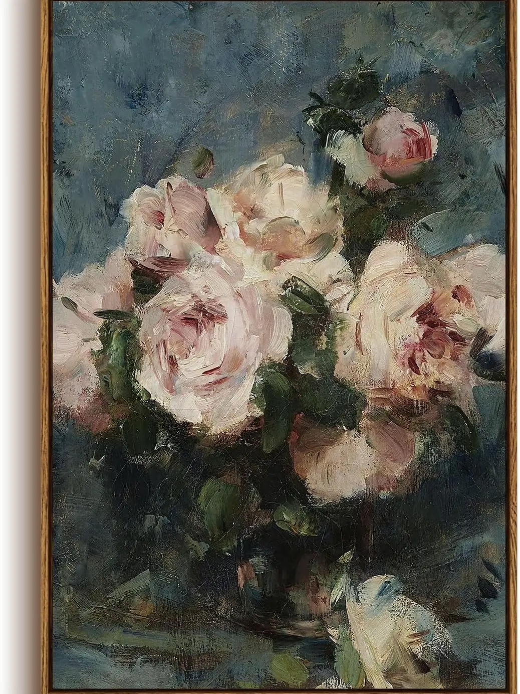 Framed Flower Wall Art Home Decor, Roses Vintage Botanical Prints, Floral Paintings Canvas Art Wall Decor, Aesthetic Home Decor Wall Art, Large Canvas Prints for Living Room Bedroom Office SHJY-00024