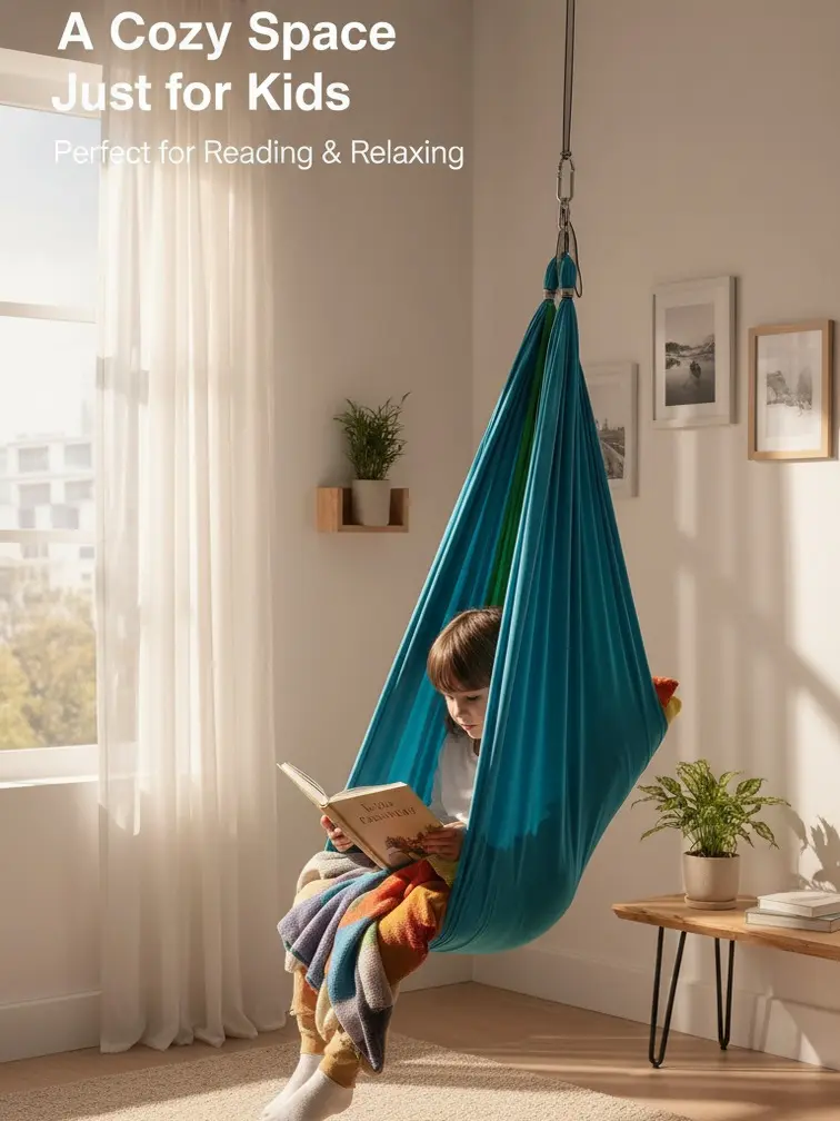 Kids Sensory Hammock Swing – CozyNest Chair for Indoor & Outdoor Use, Calming Therapy, 360° Swivel, Holds Up to 300 lbs – Ideal for Relaxation & Sensory Needs