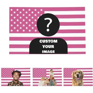 Eyesoul Custom Pink America Flag Personalized Flags Design Your Image Funny Tapestry Poster For Decorate Clubs Concerts Bars University Dormitories Living Rooms Bedrooms father's day gifts,gifts boyfriend,gifts for girl adults,gifts under T