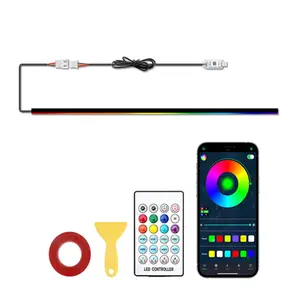 In-Car Dynamic RGB USB Ambient Light (1-to-1 / 110cm) | USB Powered: Plug-and-Glow | Dynamic Color Gradients & Sound-Activated Rhythmic Modes | Center Console, Footwell, and Door Accent Lighting