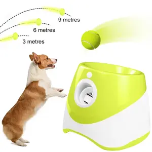 Automatic Dog Ball Launcher  , Dog Ball Thrower with 3 Tennis Balls  Interactive Dog Toys Tennis Ball Launcher for Small Dog  Distance Settings