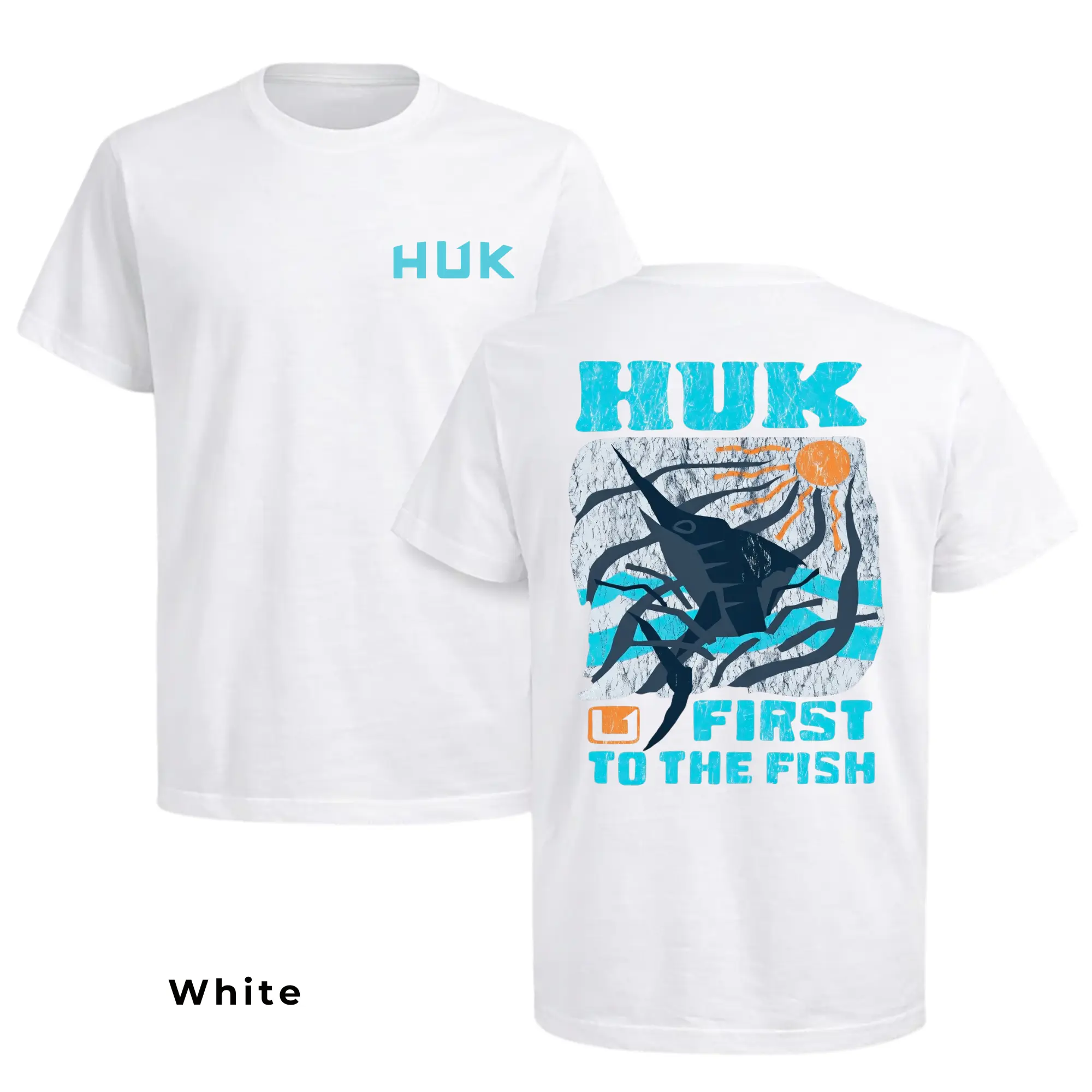Huk First to the Fish Shirt, Marlin Fishing Graphic Tee, Offshore Fishing T-Shirt, Deep Sea Fishing Shirt, Gift for Fishing Lovers