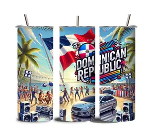 Vaso dominicano tipico con bandera, siente tu tierra en tus manos