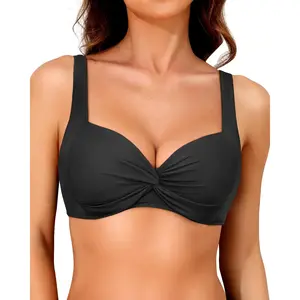 Yonique Women Underwire Bikini Top - Push Up Bathing Suit Top Padded Bra Swimsuit Top