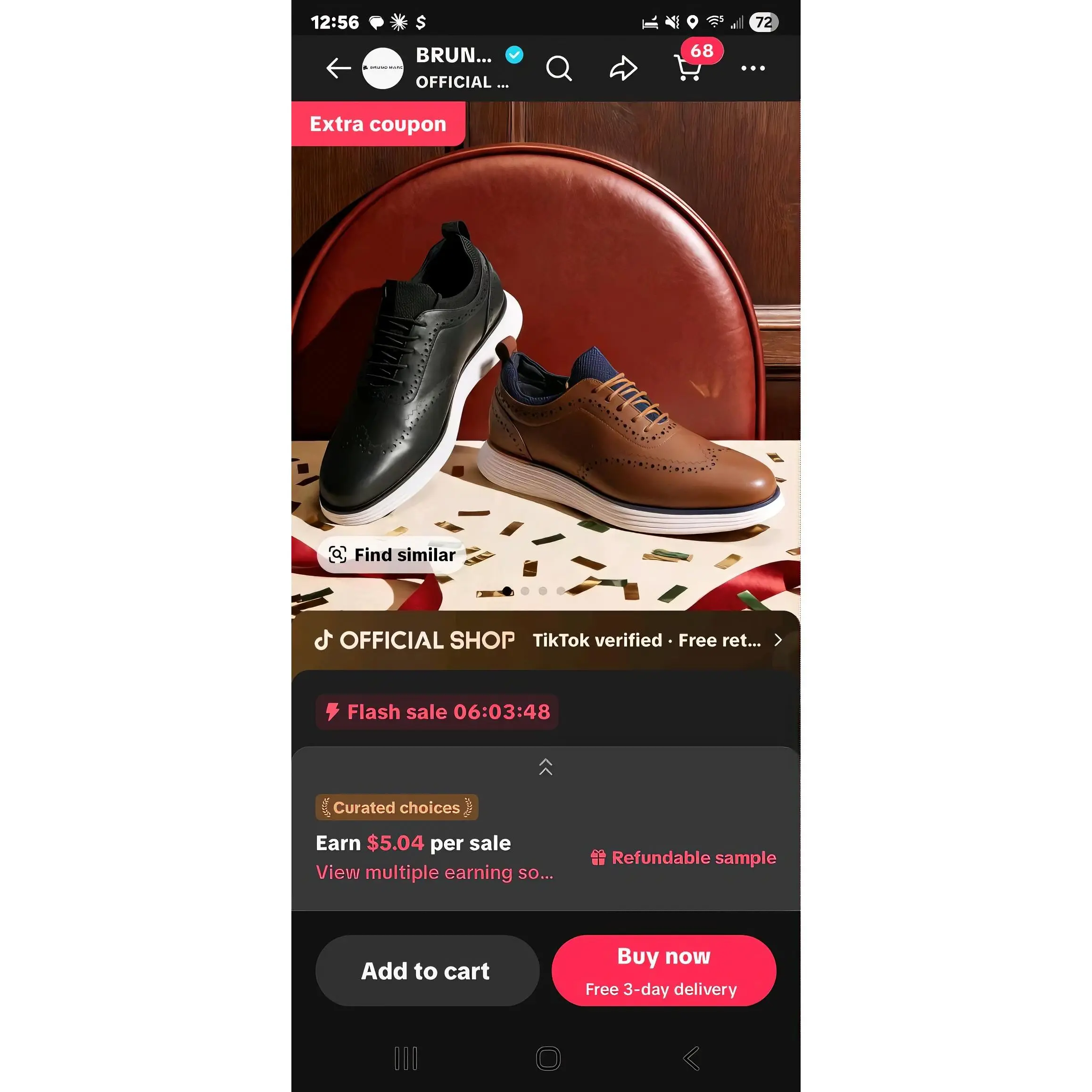 Brun... Official Shop Men's Leather Shoes - Black & Brown Options - Free 3-Day Delivery - TikTok Verified Store