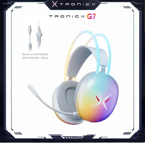 TAGRY TRONICX G7 Wired PC Gaming Headset with 50mm Driver, ENC Microphone, USB Headset with 7.1 Surround Sound, Control Box for PC/PS5/PS4/Switch Dock tiktokshopbacktoschool