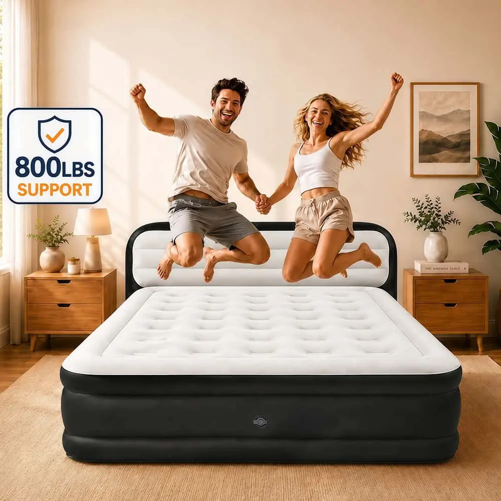 Portable Foldable Inflatable Air Mattress, Thick Wearproof PVC Air Bed for Adults and Teens, Suitable for Courtyard Lawn Indoor Use, Camping Travel Sleeping Gear