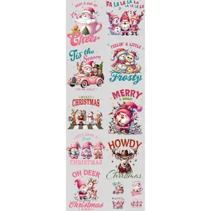 Cheerful Christmas DTF Transfers Gang Sheet 22” wide x 60” long DIY Direct to Film T Shirt Transfers