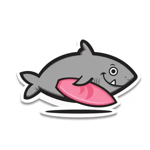 Surf Shark Sticker – Little Box Guy