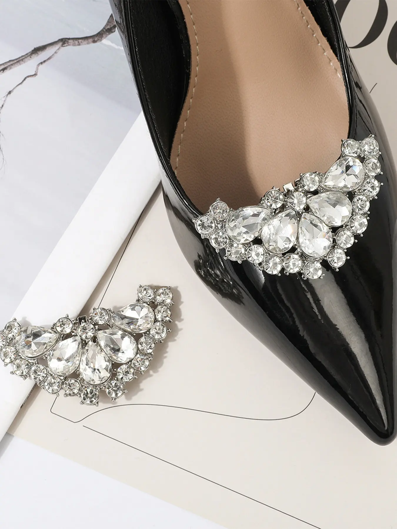 Silver Color Rhinestone Buckles, High-End Decorative Accessories, Square Diamond Buckle, DIY Wedding Shoes Heels Handbag Brooch Clothing Hat Hair Decoration