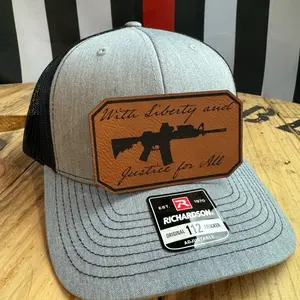 Richardson trucker hat brown patch with liberty and just for all