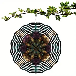 360 Degree Rotating 10 Inch Hanging Wind Spinner for Outdoor Balcony Garden Decoration Creative Gift for Spring Summer
