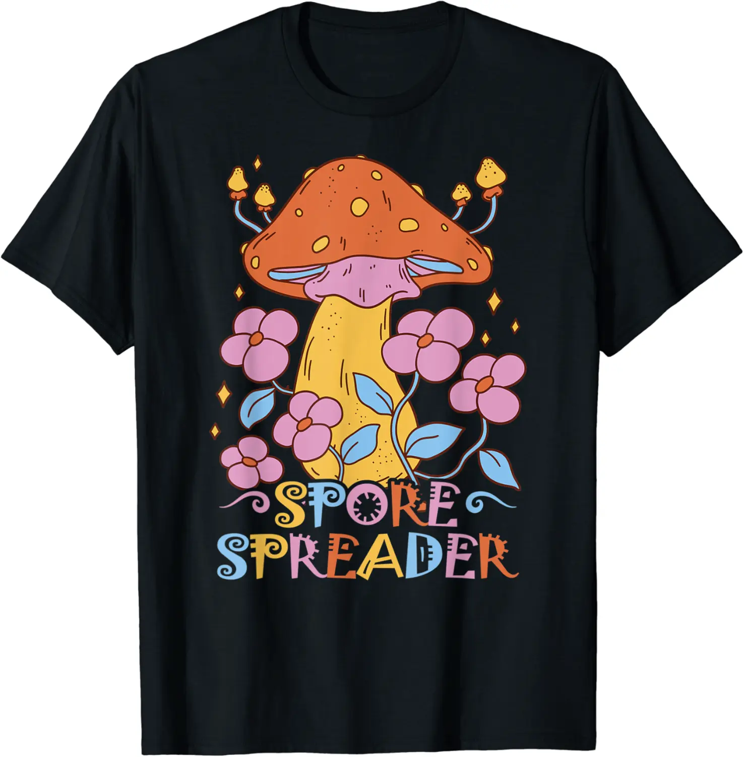 Mushroom spore spreader - mycology and colourful magical mushrooms T-Shirt - Antoniojo Shop 41B09ZJ36G1G