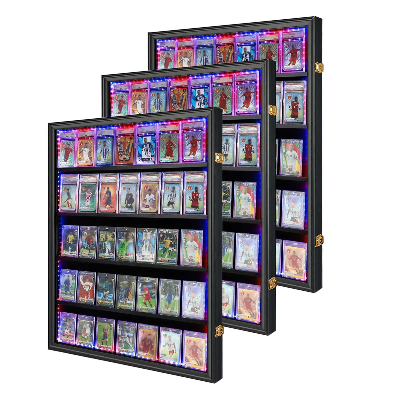Graded TCG Display Case with LED - Lockable Trading Card Collector Wall Display  Holder for Baseball Basketball Football Hockey TCG Graded Cards Pokmon  Gathering YGO FAB FFTCG DBSCG DBS WS Cards -