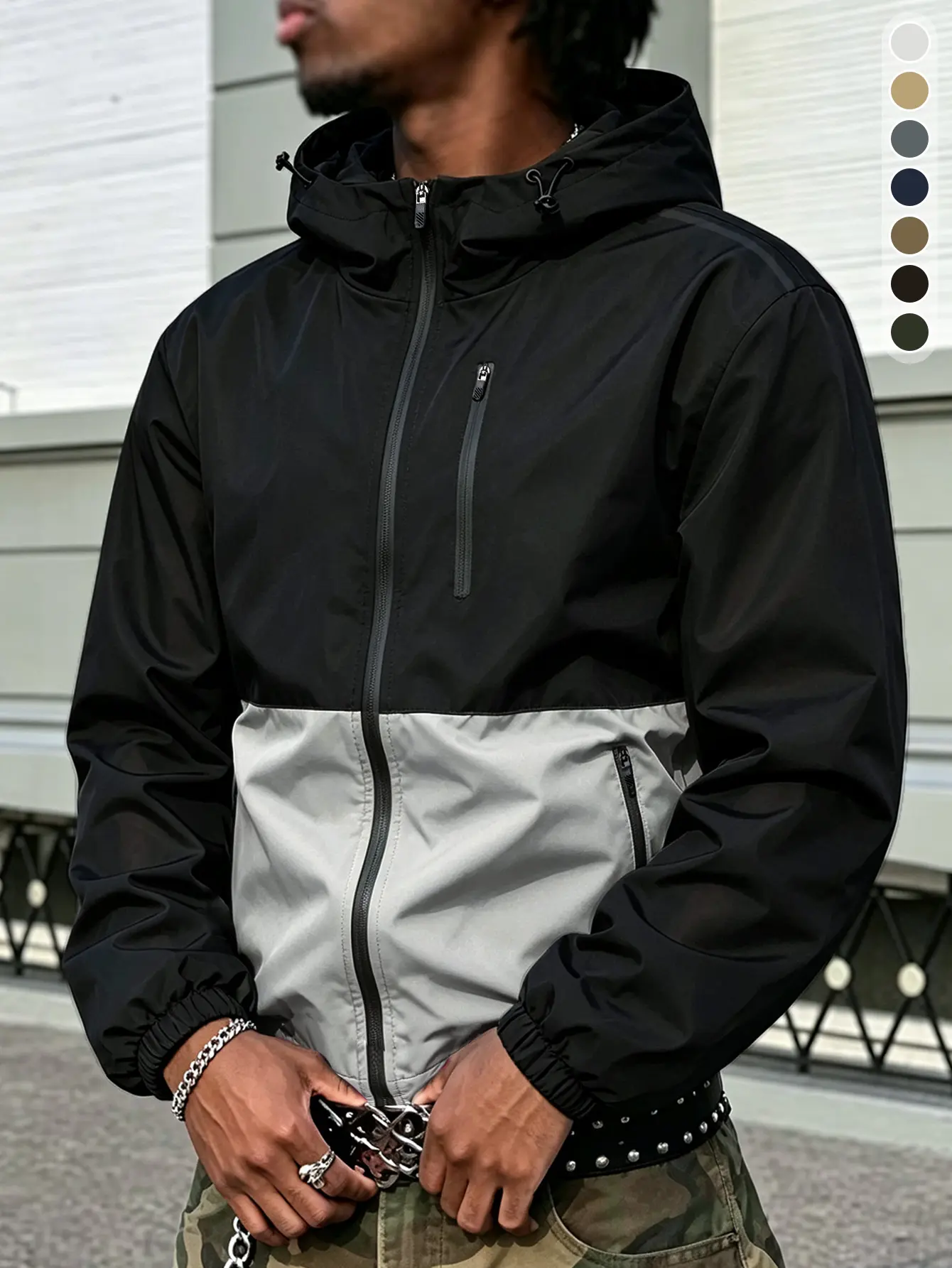 Men's Casual Windproof Waterproof Drawstring Zip-up Hoodie Jacket Classic Racing Sport Coat Durable Stylish for Car Enthusiasts Everyday Wear All Seasons Long Sleeve Athletic Techwear Athleisure Style Daily Outdoor Wear