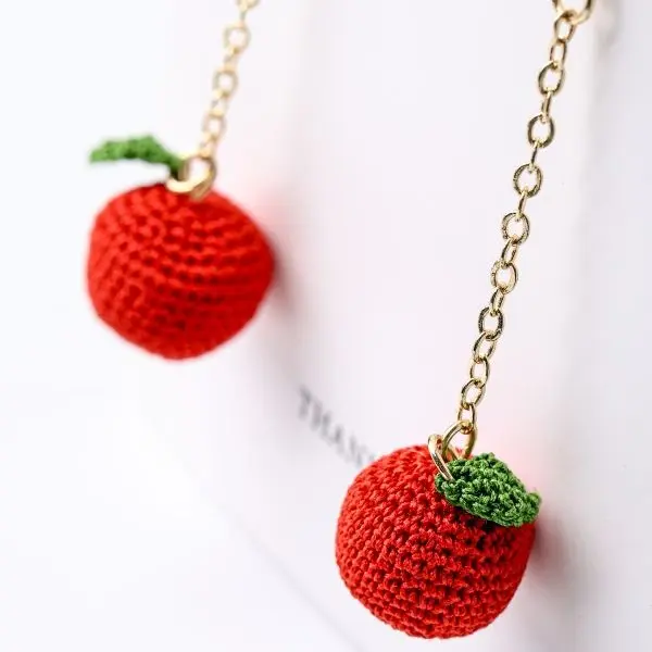 CrochetBayArt: Handmade Crochet Apple Earrings