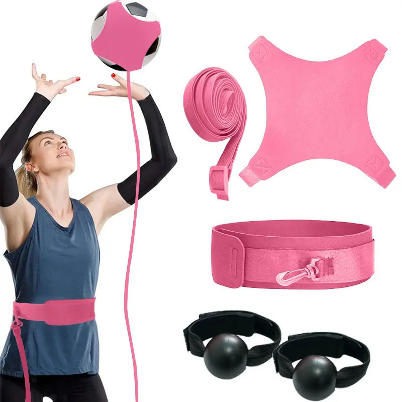 Volleyball Solo Practice Trainer for Youth, Adjustable Rebound Belt with Elastic Cord for Serving and Spiking Volleyballs