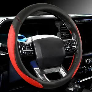Steering Wheel Cover for  - Steering Wheel Cover for F150 F250 350, Expedition,  Leather, Red