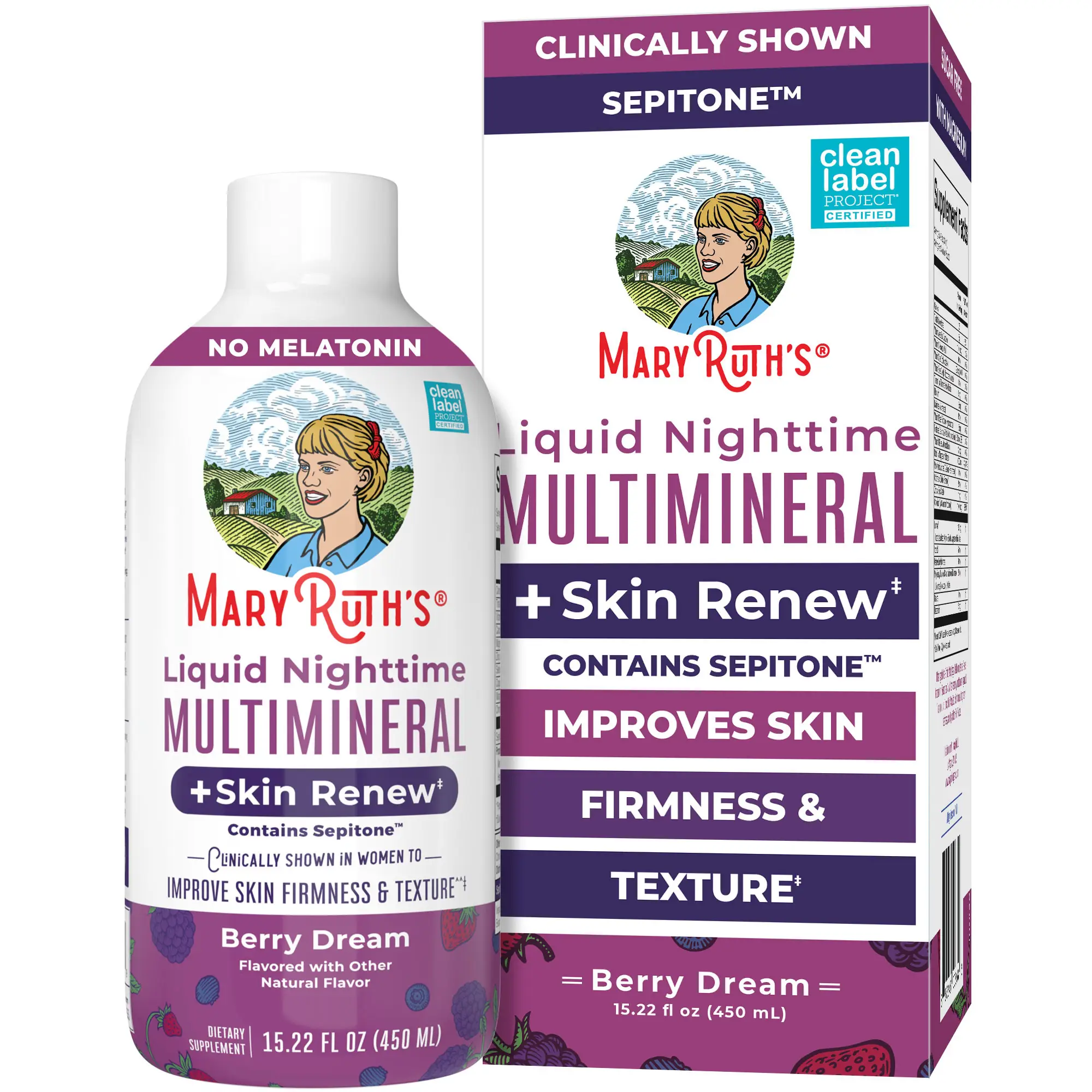 MaryRuth's Liquid Nighttime Multimineral + Skin Renew - Reduce Fine Wrinkles - S...