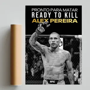 Alex Pereira Poster, UFC Poster, Brazilian Poster, Fighter Poster