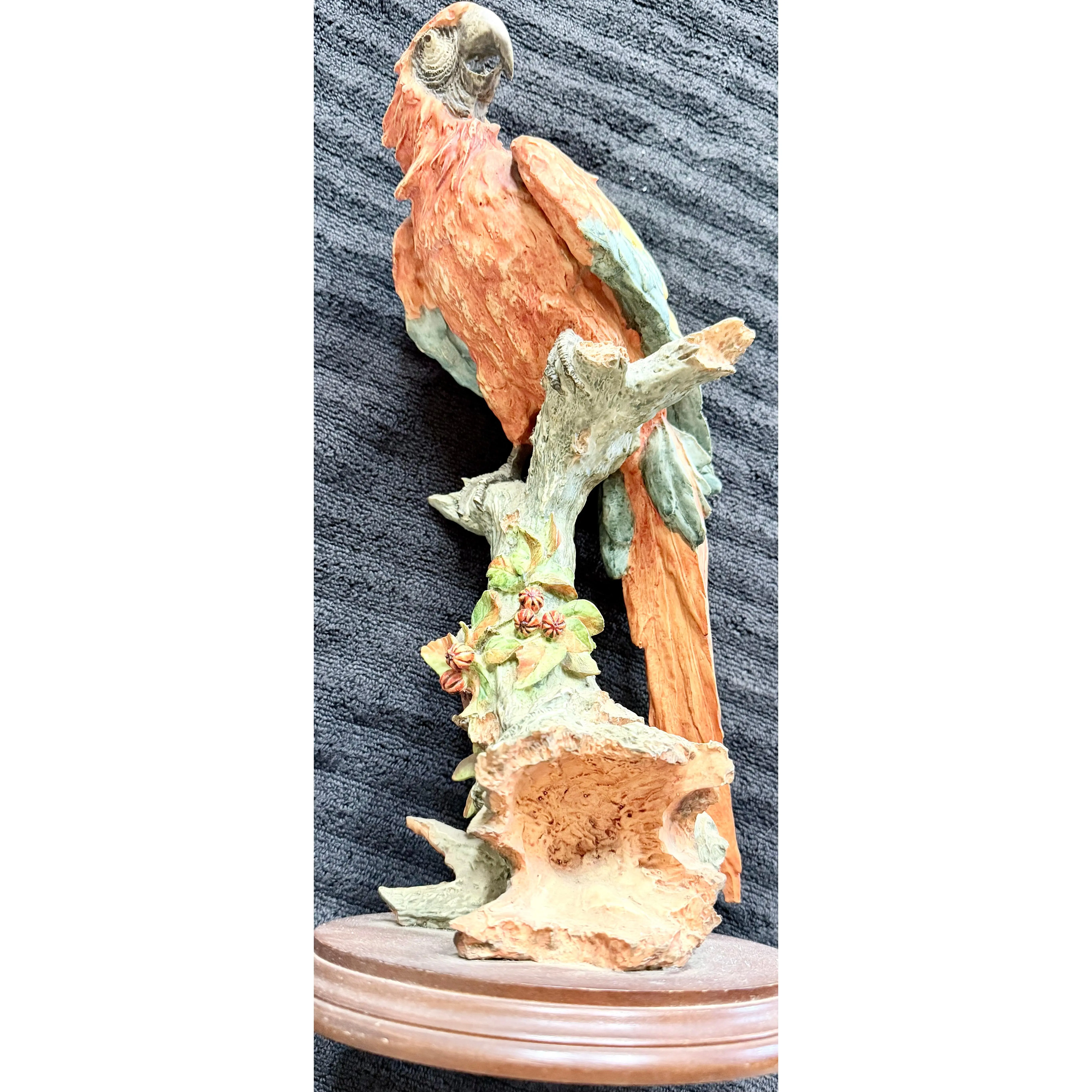 Macaw Parrot Figurine | Hand-Painted Cold-Cast Porcelain | Taiwan Studio Copy