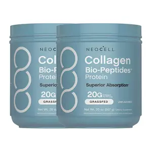 2 Piece NeoCell Collagen Bio-Peptides Powder 20oz -NR Grassfed Protein Supplement-Advanced with 18 Essential Amino Acids