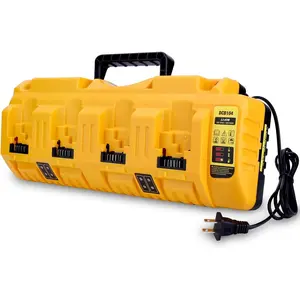DCB104 20V Max Charger Compatible with Dewalt Battery Charger, 4 Port Rapid Battery Charger Station Compatible with De-Walt 12V-20V Batteries DCB200 DCB206 DCB120 DCB127
