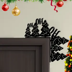 A metal Christmas tree decoration wall sticker door corner decoration Christmas party, bedroom door frame home decoration crafts, door corner decoration door frame corner art, home decoration, holiday decoration