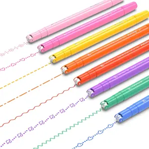AECHY 8/12/18 Pcs Curve Highlighter Marker Set, Dual Tip Colored Pens with Multiple Shapes & Colors forJournaling, Kids Doodling & Back to School Supplies